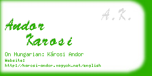 andor karosi business card